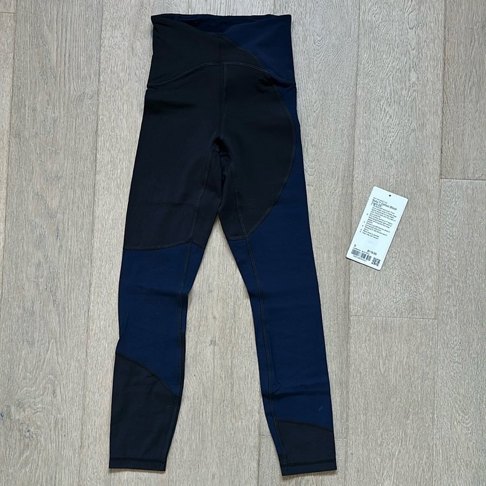 EUC nulu colour block high rise tight 25" black/true navy size 0 lululemon